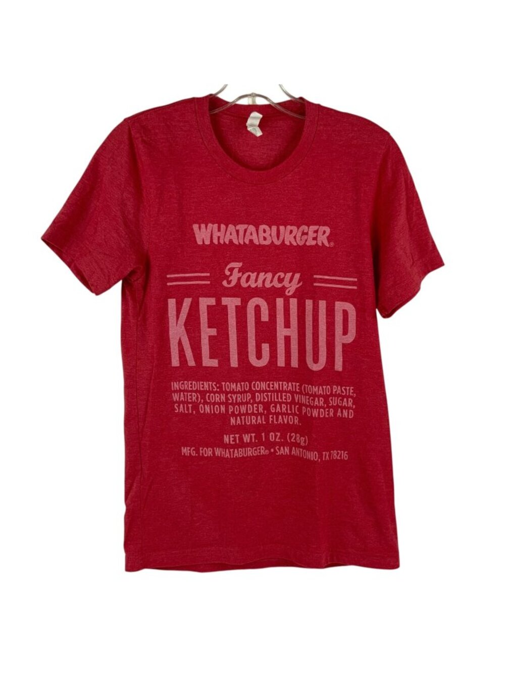 Whataburger Fancy Ketchup Graphic T-Shirt Red Bella Canvas Sz Small Cotton Blend